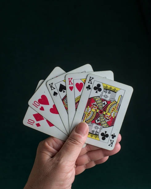 Baccarat hand display Baccarat table showing banker and player hands